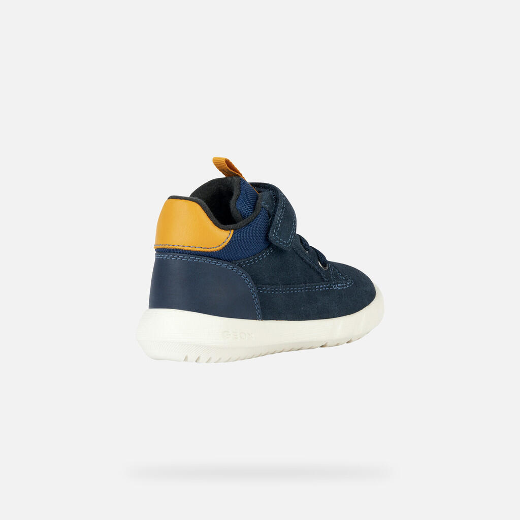 Bottines Bébé Garçon HYROO TODDLER BOY Bleu Marine/Ocre 6/7