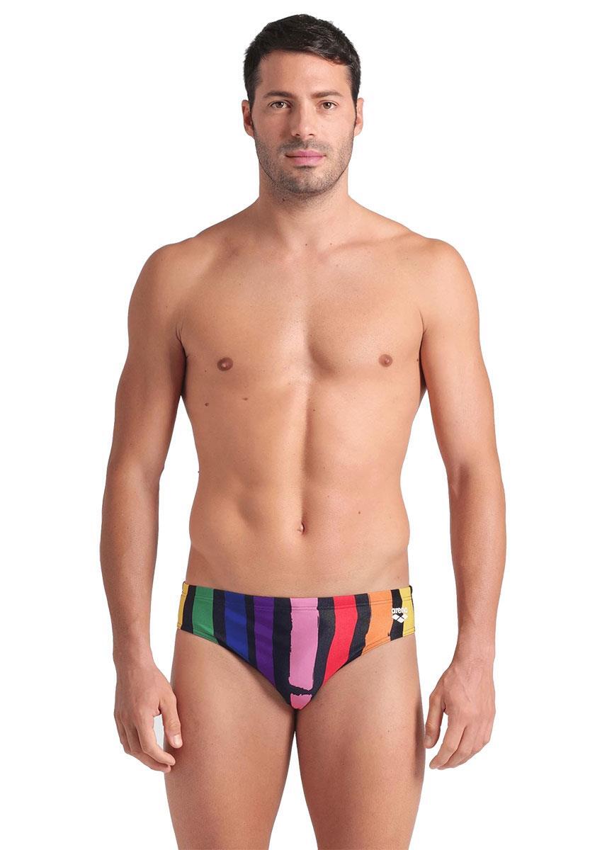 Slip de banho Arena Let It Beat homem - Preto com riscas arco-íris - Tamanho 30 5/6