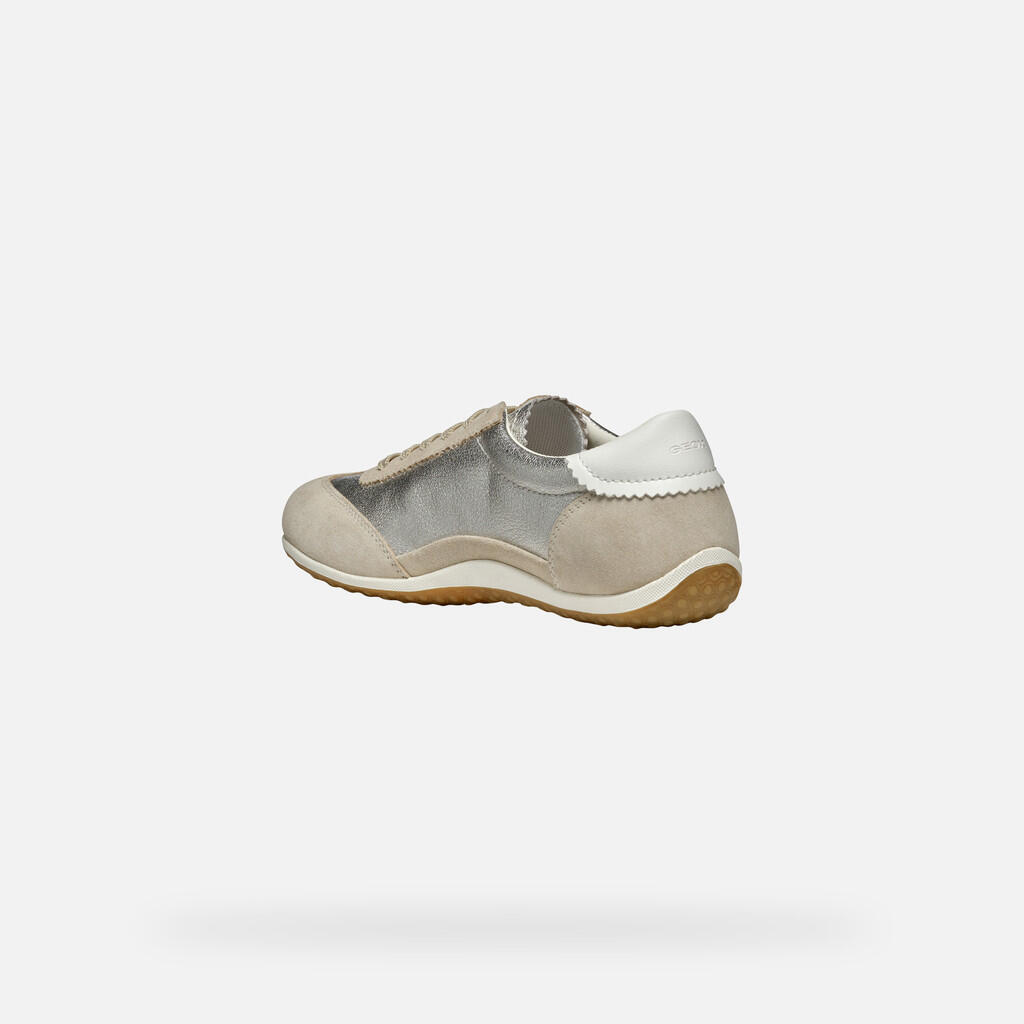 Baskets Femme VEGA WOMAN Taupe Clair/Or Clair GEOX Decathlon