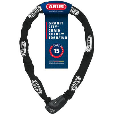 Abus granit city chain x-plus 1060 - 140cm - zwart kettingslot