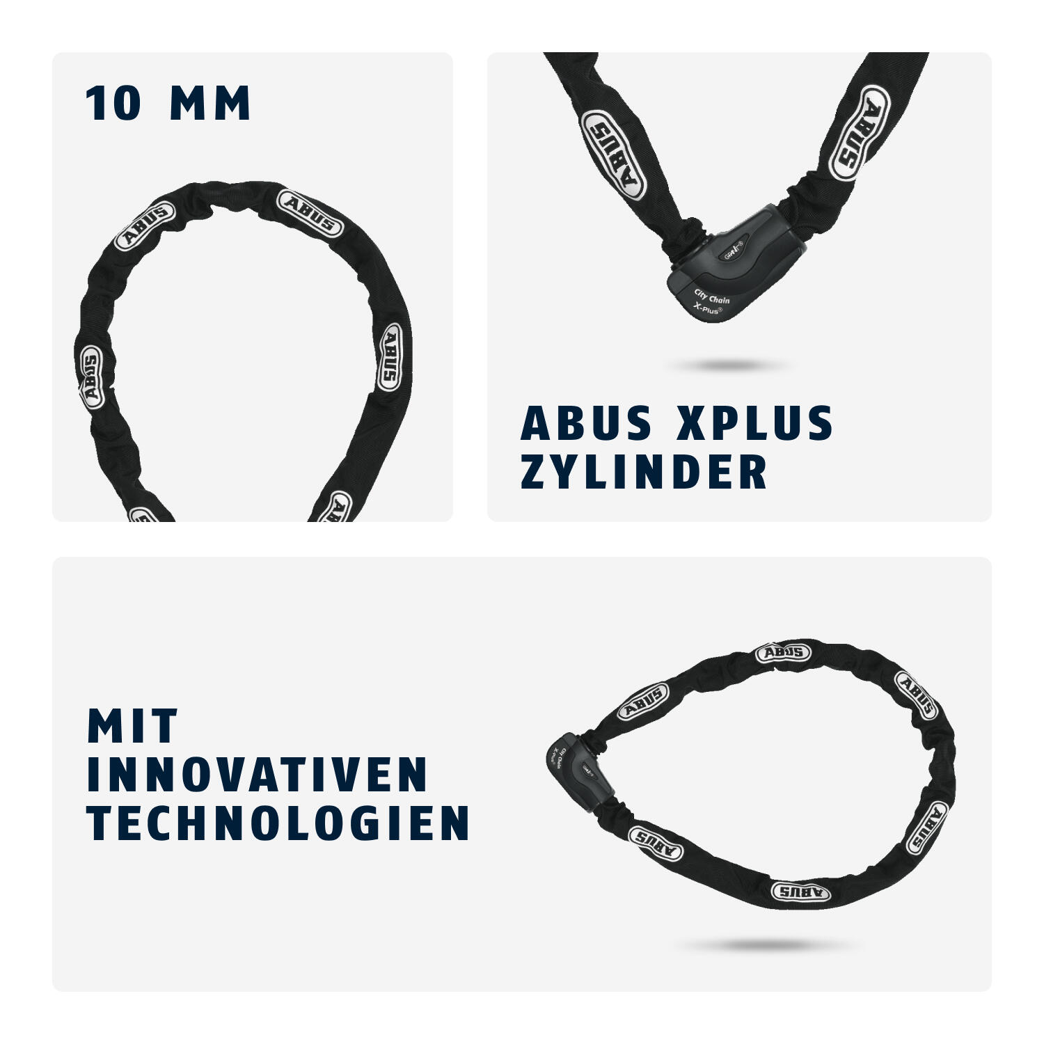 ABUS Granit City Chain X-Plus 1060/140 ART3 — 140 cm, Nero. 2/4