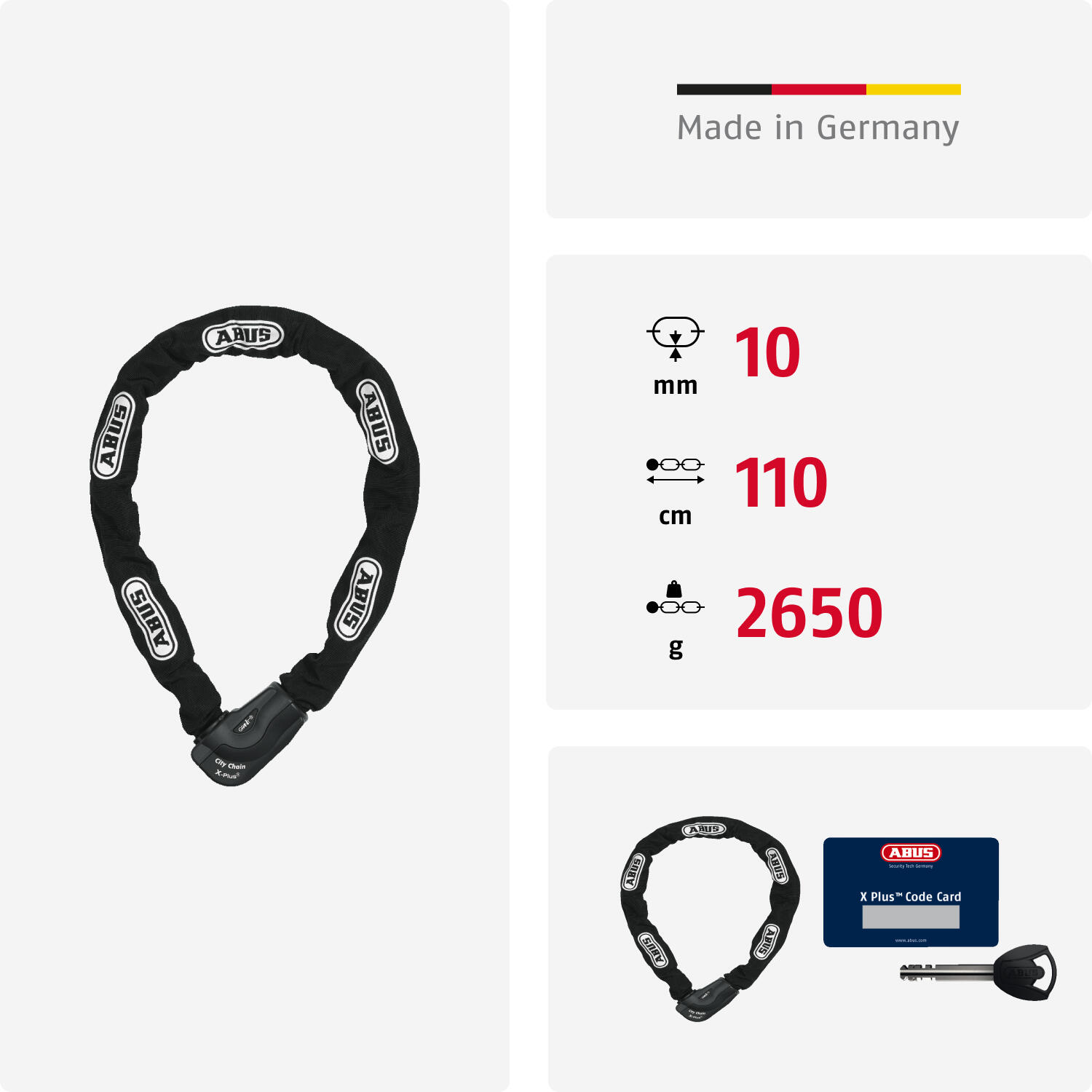 ABUS Granit City Chain X-Plus 1060/110 ART3 10 mm Zwart 2/4