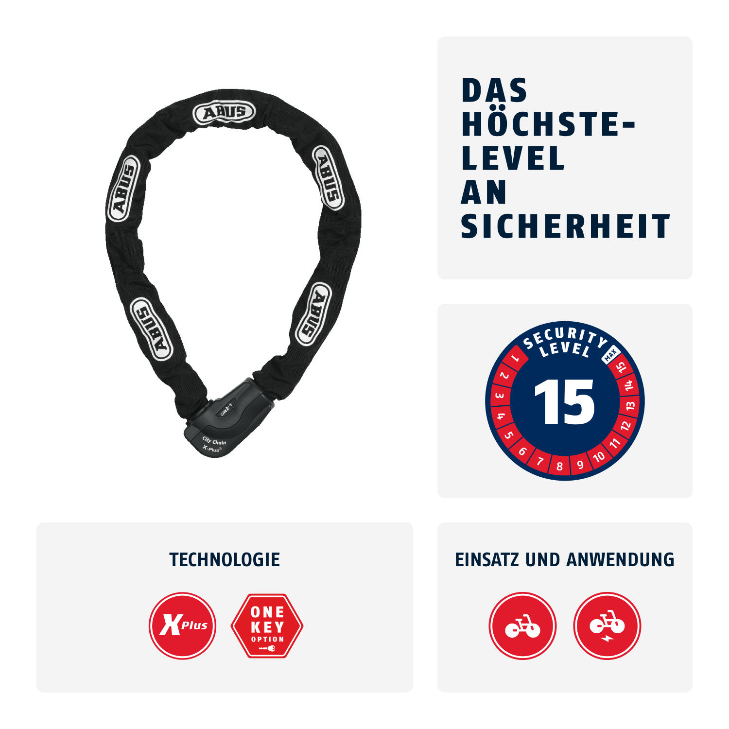 ABUS Granit City Chain X-Plus 1060/110 ART3 10 mm Zwart 3/4