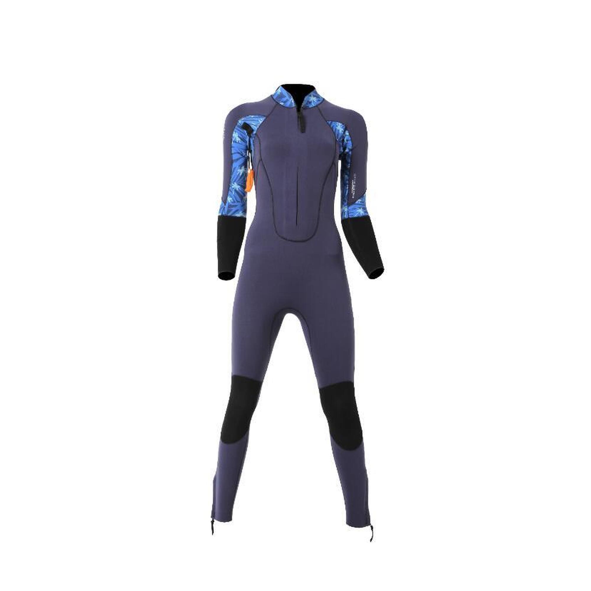 Ocean Step - 4/3 Optimizer Dual Zip - Combinaison Longe Cote Femme - Combinaison Néoprène - Bleu|violet - 44 L - Decathlon