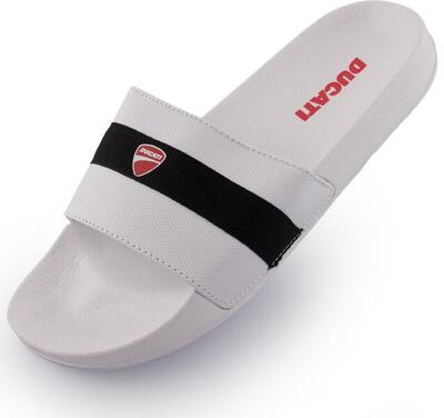 Ducati comfortabele heren slippers in wit en zwart - maat 44