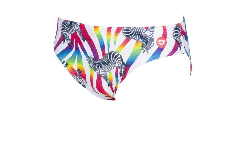 Kąpielówki slipy męskie na basen Arena Crazy Zebras Brief