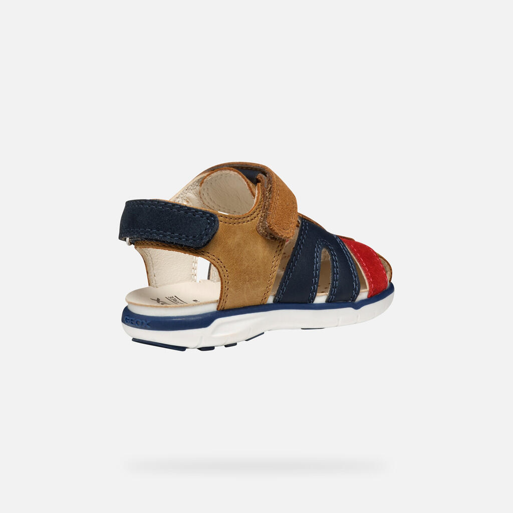 Sandales Bébé Garçon B SANDAL DELHI BOY Whisky/Rouge 6/7