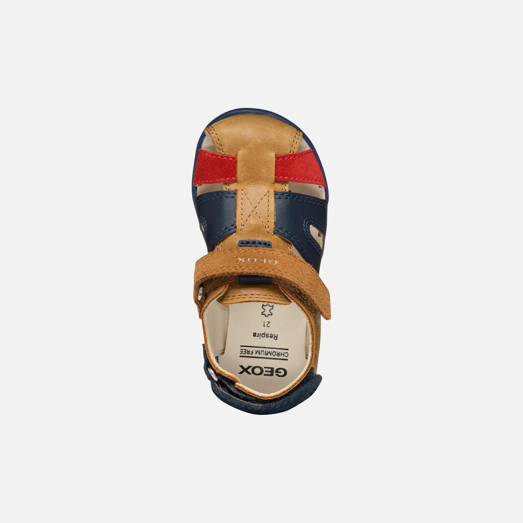 Sandales Bébé Garçon B SANDAL DELHI BOY Whisky/Rouge 7/7