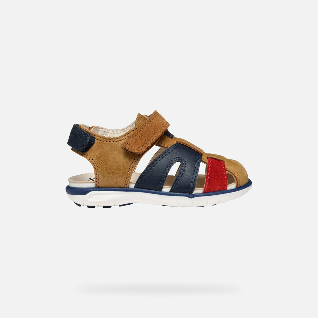 Sandales Bébé Garçon B SANDAL DELHI BOY Whisky/Rouge 2/7