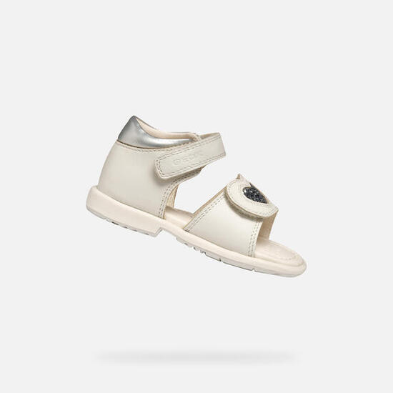 Sandales Bébé Fille B VERRED GIRL Blanc/Argent Clair
