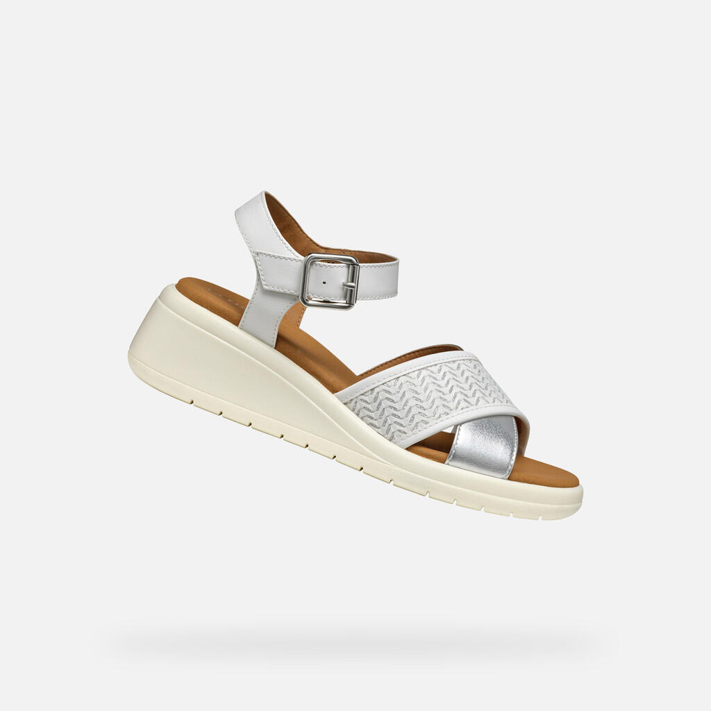 Geox - Sandales Femme Meliconia Woman Blanc - Sandales - Blanc - 38 - Decathlon