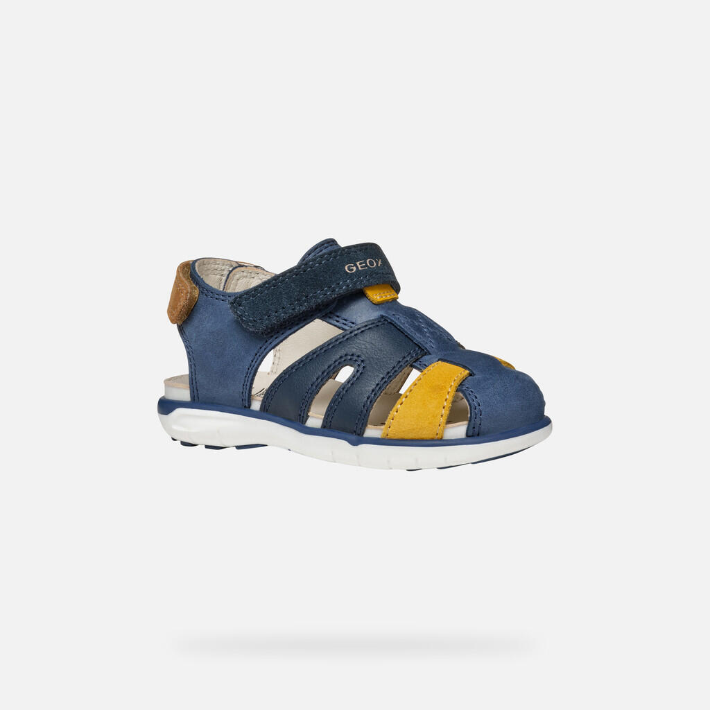 Sandales Bébé Garçon B SANDAL DELHI BOY Bleu Marine Foncé/Jaune Foncé 4/7