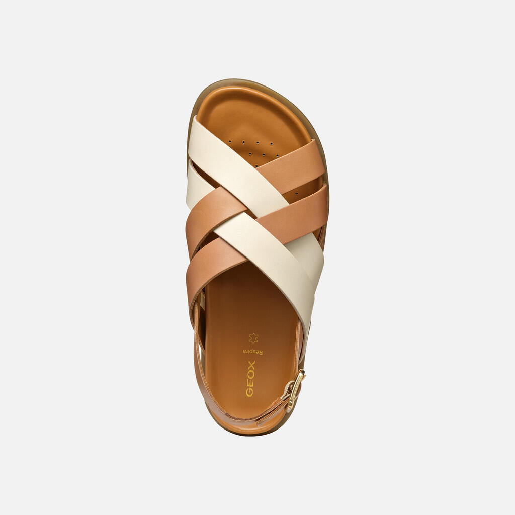 Sandales Femme ADELASH WOMAN Tabac/Blanc Cassé 6/7