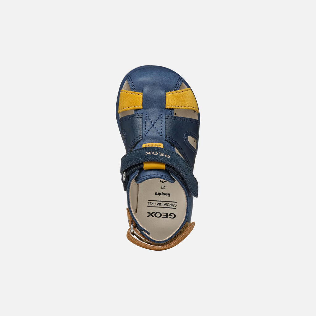 Sandales Bébé Garçon B SANDAL DELHI BOY Bleu Marine Foncé/Jaune Foncé 7/7