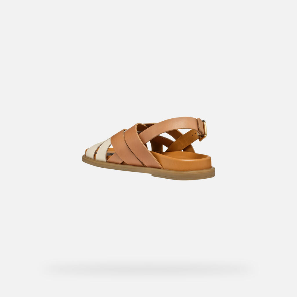 Sandales Femme ADELASH WOMAN Tabac/Blanc Cassé 4/7