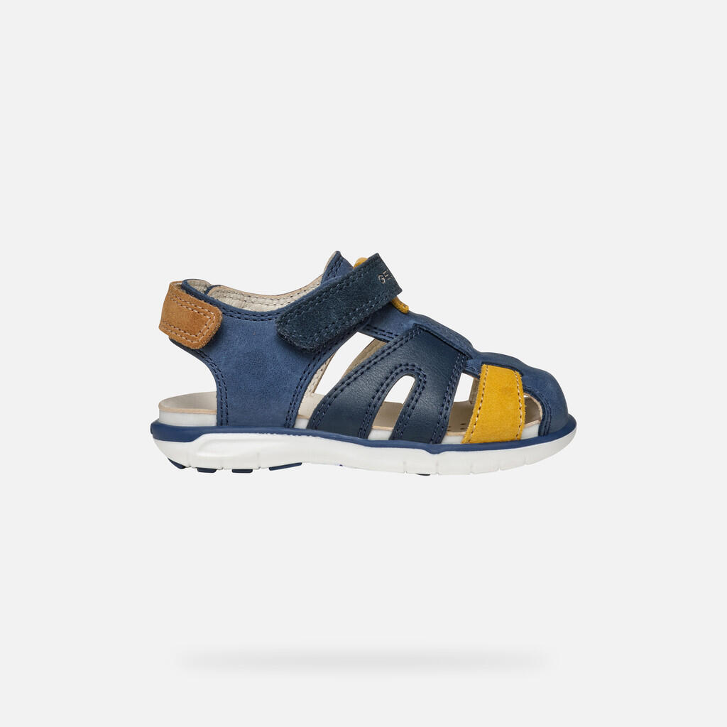 Sandales Bébé Garçon B SANDAL DELHI BOY Bleu Marine Foncé/Jaune Foncé 2/7