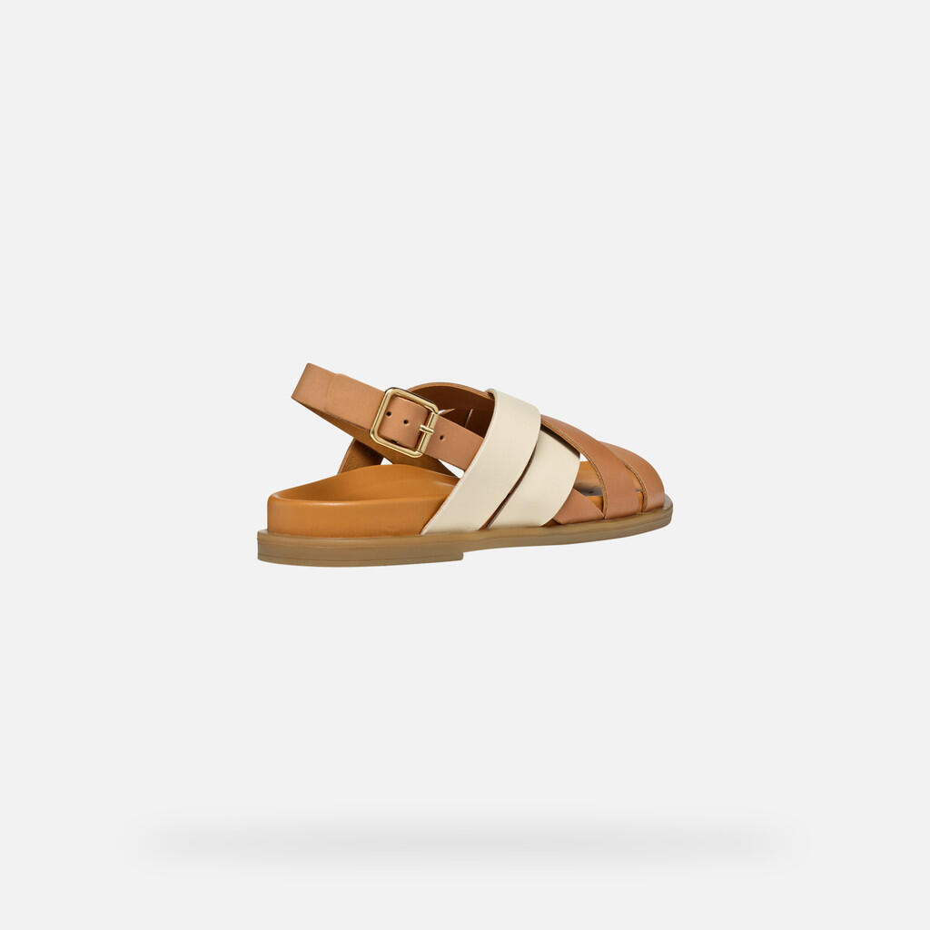Sandales Femme ADELASH WOMAN Tabac/Blanc Cassé 5/7