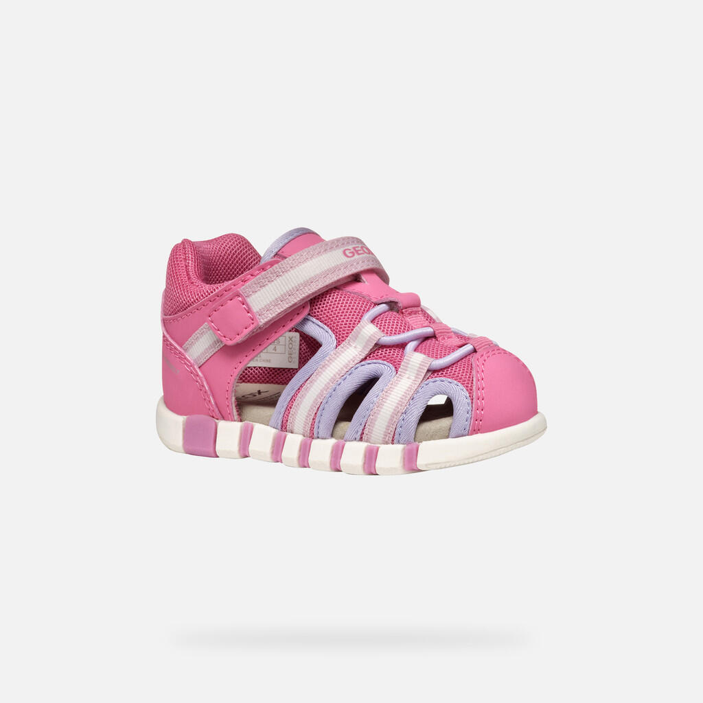 Premiers Pas Bébé Fille B SANDAL IUPIDOO GIR Rose Foncé/Lilas 4/7