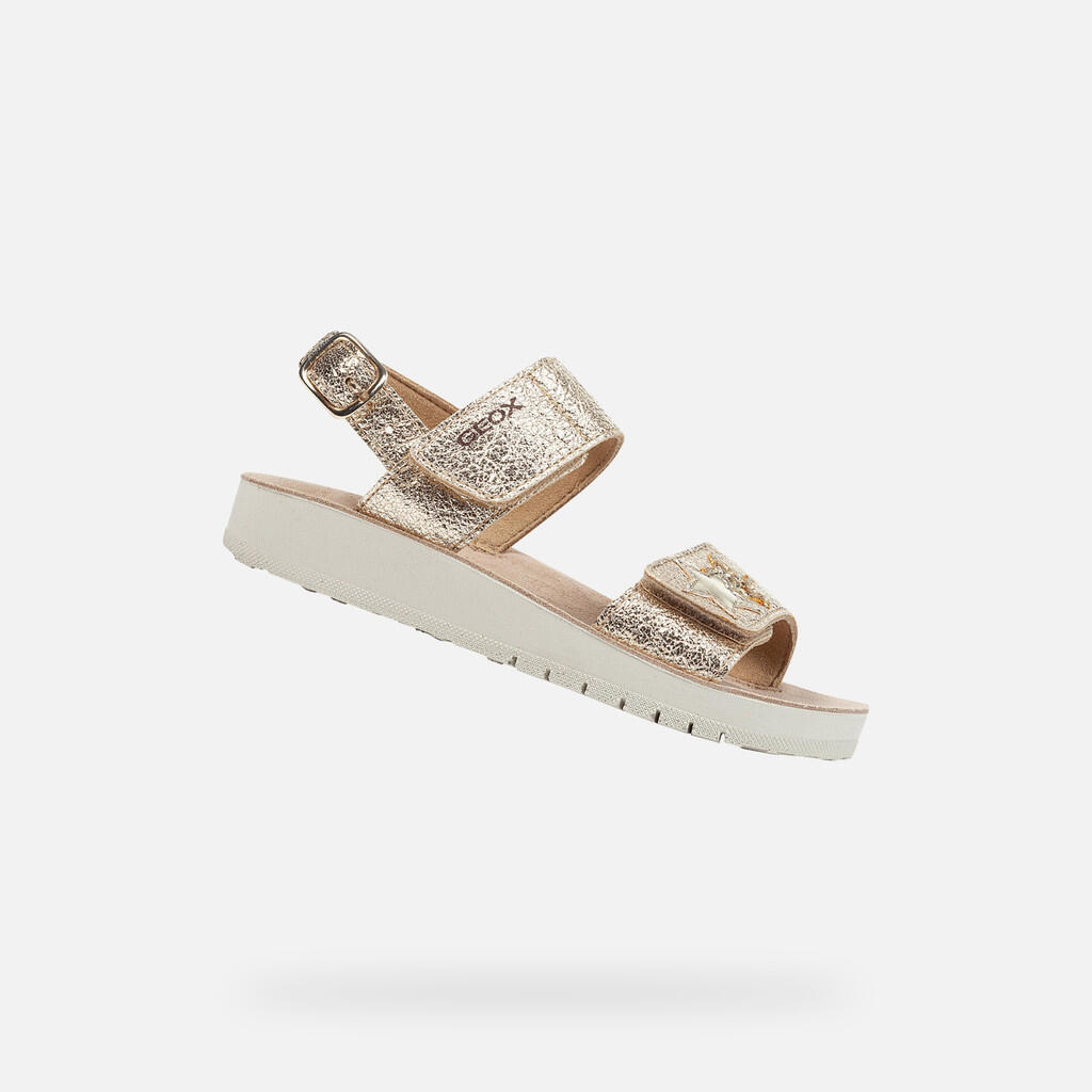 Geox - Sandales Fille J Sandal Costarei Gi Or - Sandales - Jaune - 24 - Decathlon