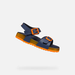 Sandales Garçon J GHITA BOY Bleu Marine/Orange