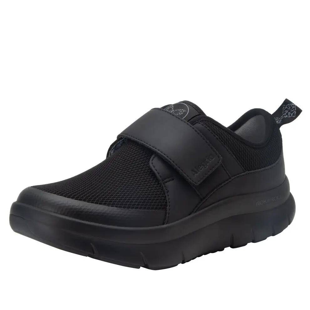 Alegria Womens Shoes  Double Trouble Mesh Sneakers w/ Strap in Black - EU 43