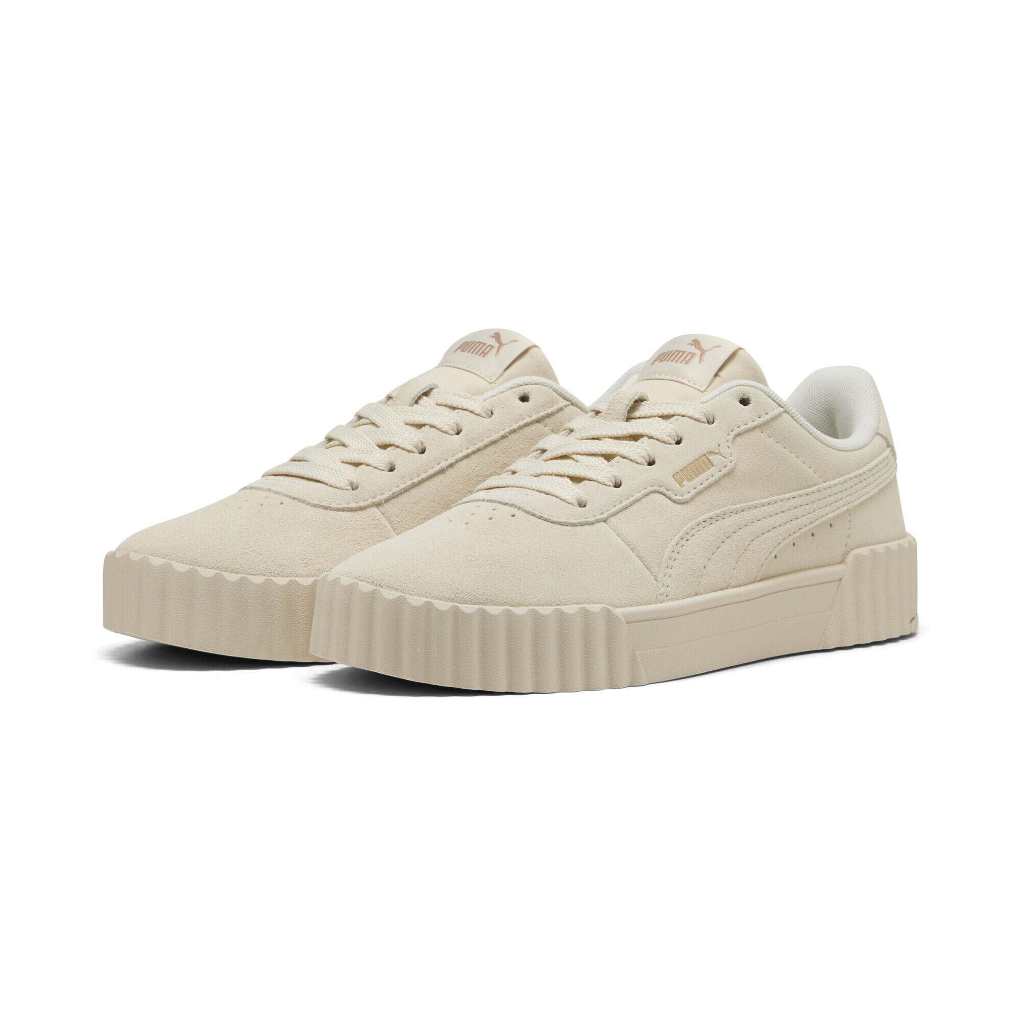 Damskie sneakersy Carina 3.0 Suede PUMA Alpine Snow Gold White