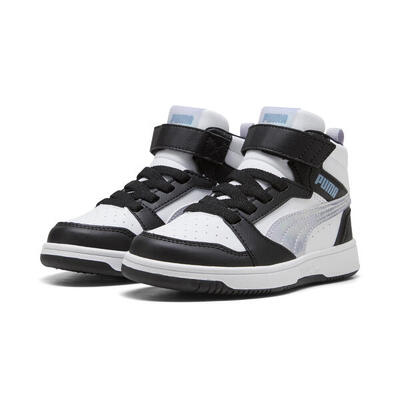 Zapatillas Rebound V6 Mid Space Niños PUMA Black Lilac Crush White Purple