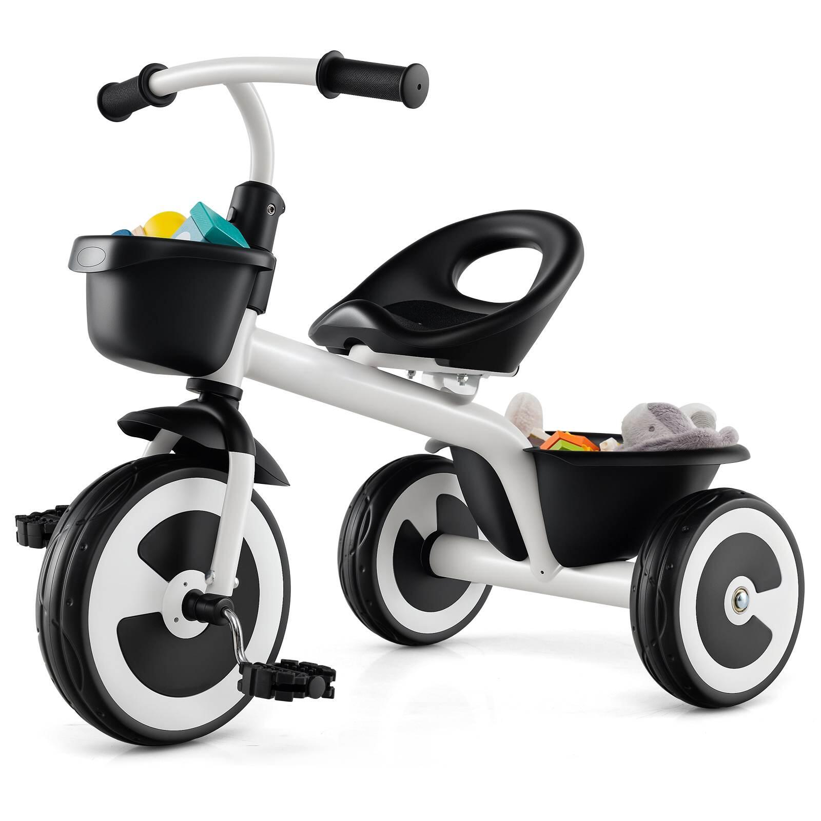 Toddler Tricycle Ride On Trike 3-Wheel Kids Bike Indoor Outdoor Toy White