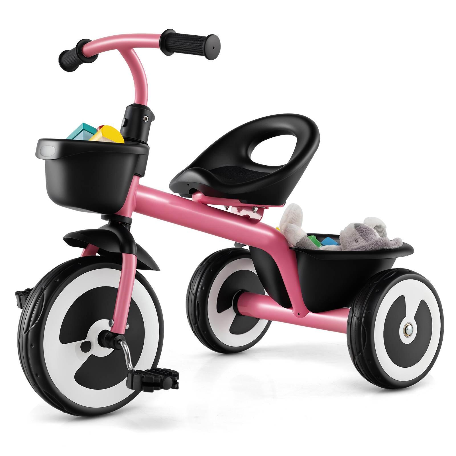 Toddler Tricycle Ride On Trike 3-Wheel Kids Bike Indoor Outdoor Toy Pink