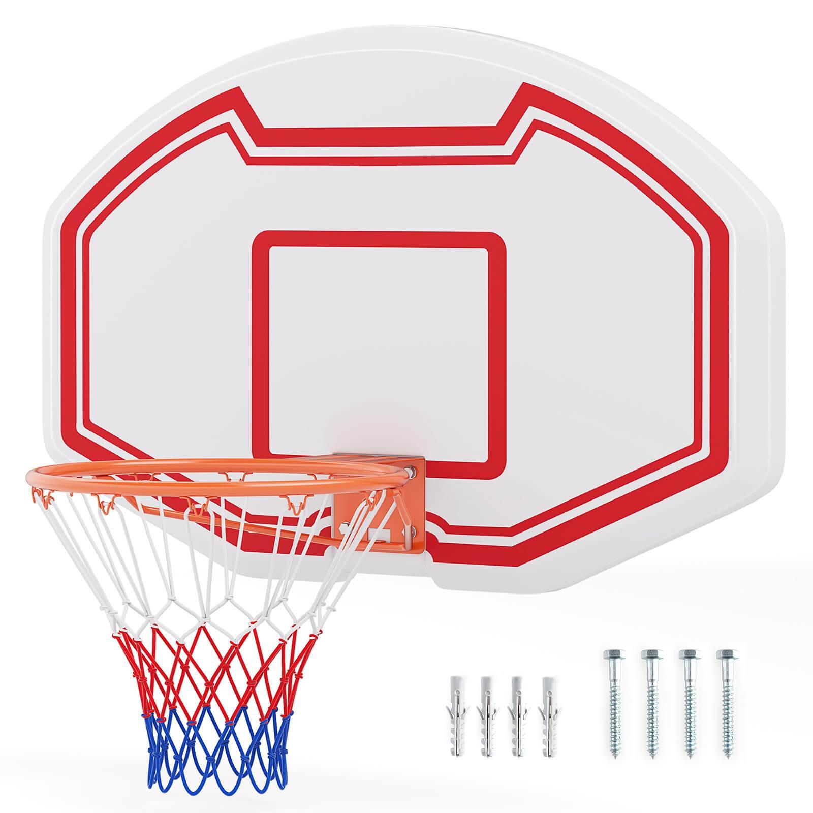 Large Wall Mounted Basketball Hoop w/Shatter-proof Backboard Indoor Outdoor