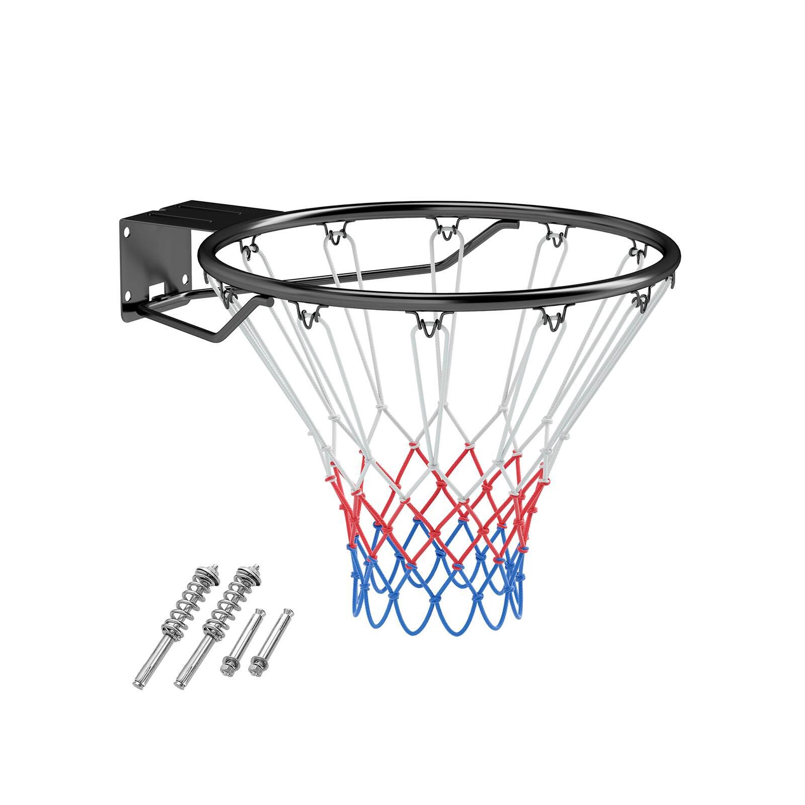 45CM Basketball Rim Replacement Wall Mounted Basketball Hoop w/Double Spring