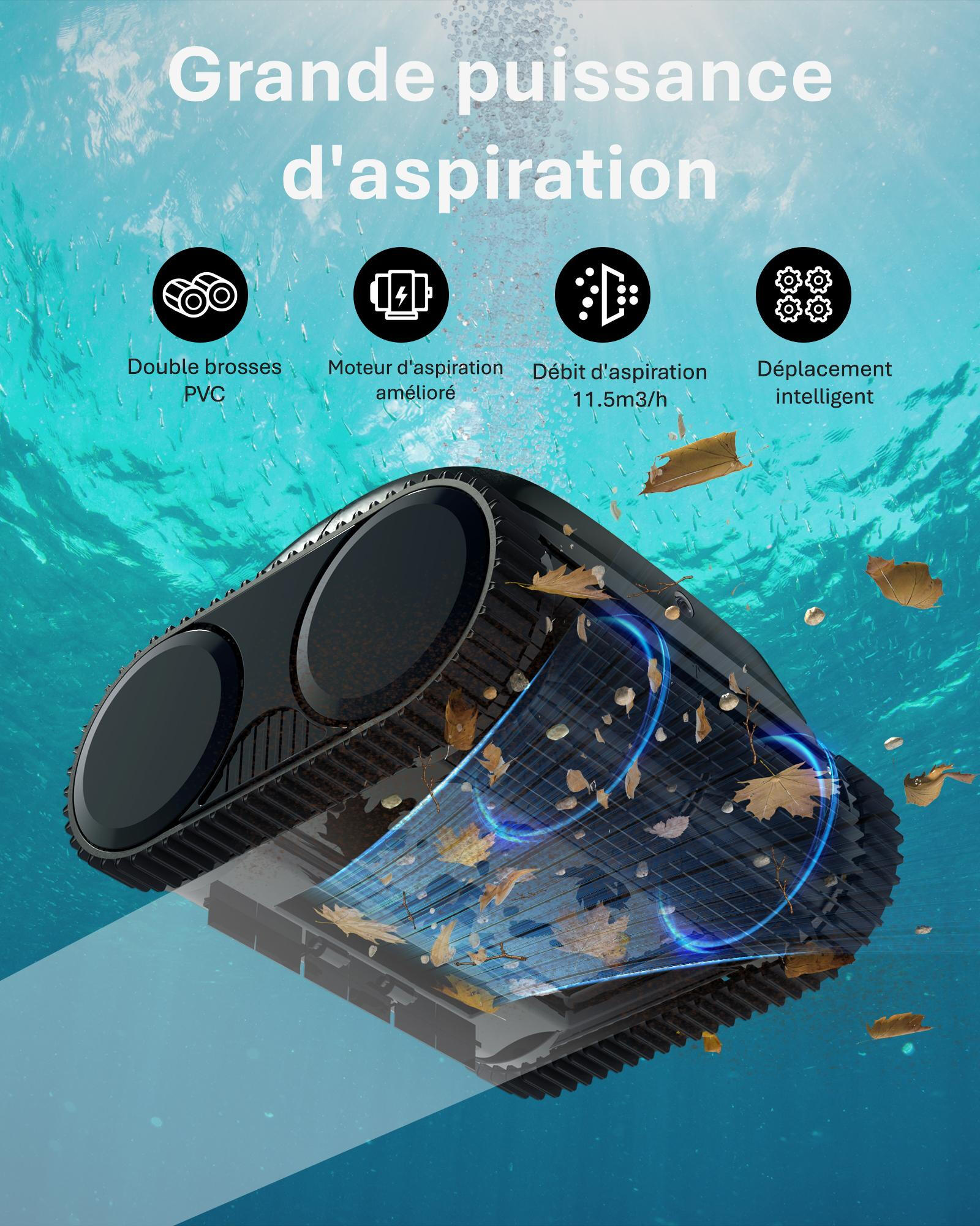 Robot de Piscine Sans Fil Wybot C1 Nettoyage Automatique du Fond, des Parois 2/6