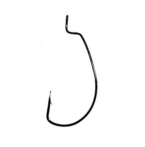Gamakatsu Worm Offset EWG Hooks black Gr.1/0 - Wide Gap Haken 2/2