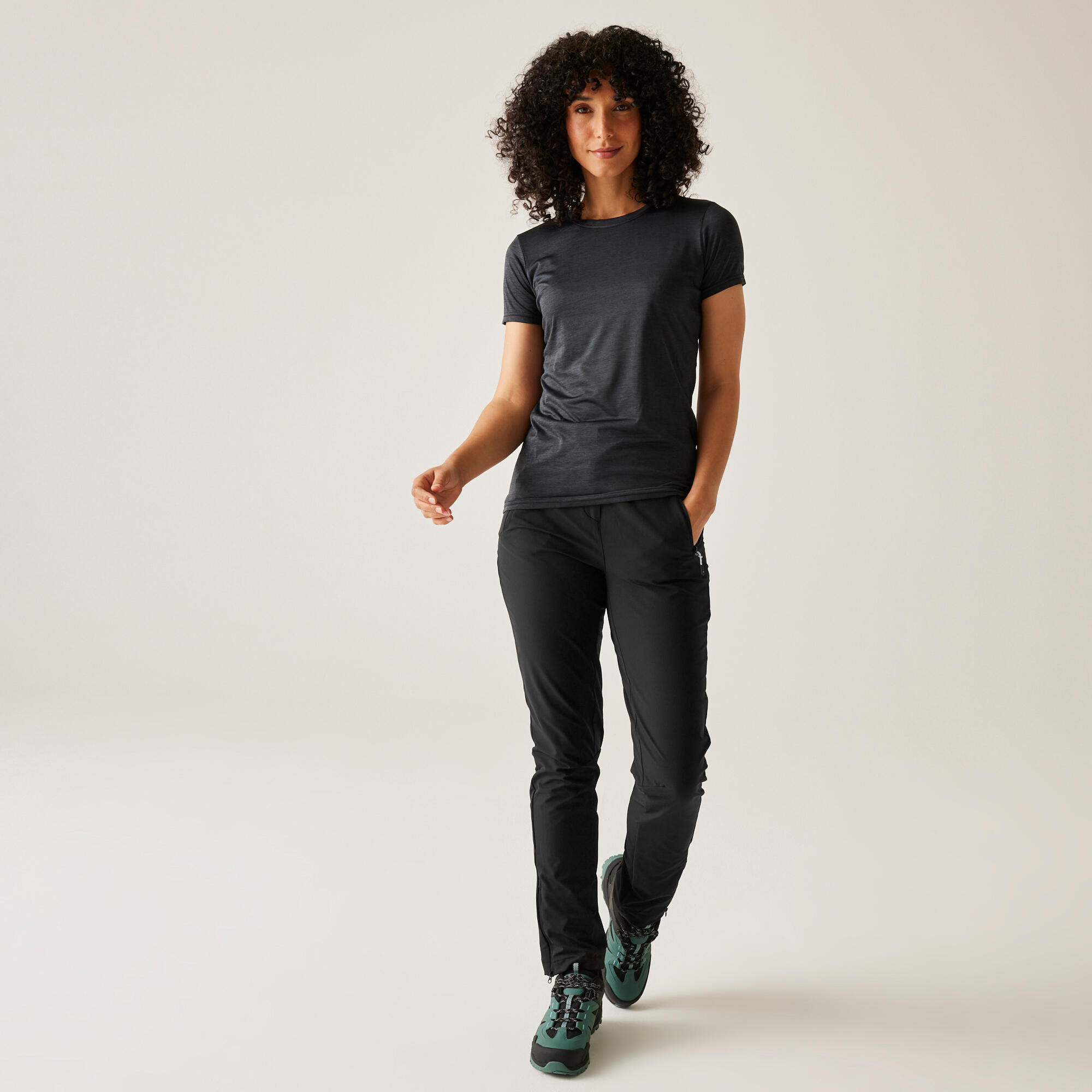 Pantalón de senderismo impermeables y resistentes Montorn para mujer 3/4