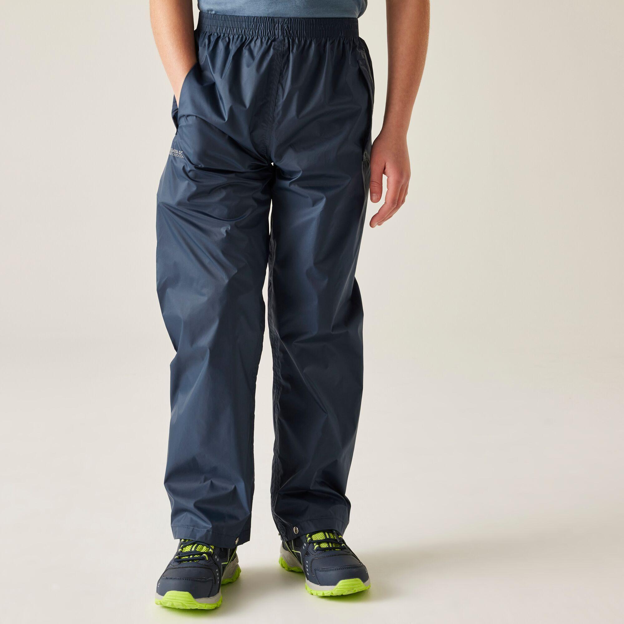 REGATTA Pack It Kids' Hiking Waterproof Overtrousers - Dark Blue