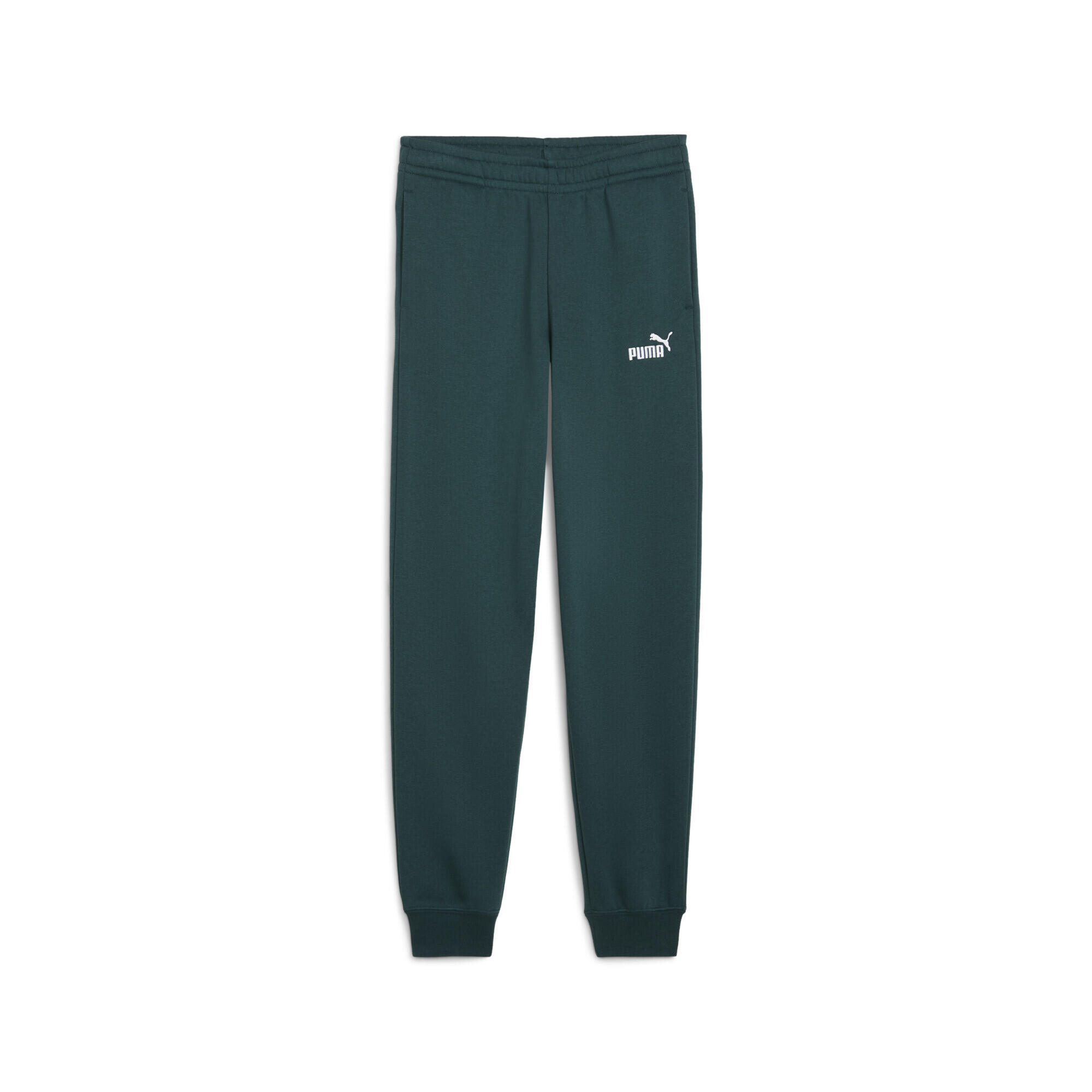 Młodzieżowe polarowe spodnie dresowe ESS z logo No. 1 PUMA Green Terrain