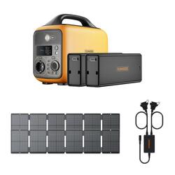 RUNHOOD Station d'énergie 600W/648Wh avec panneaux photovoltaïques 2*100W