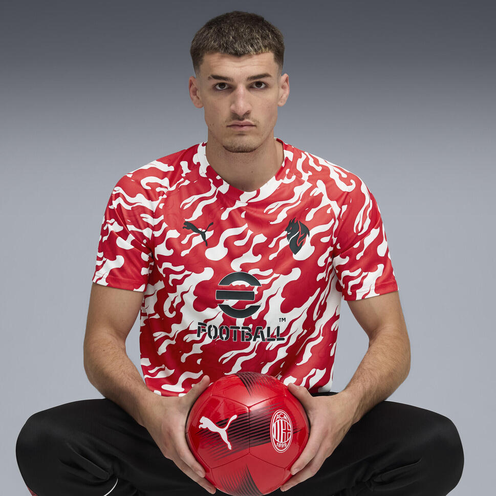 Męska koszulka przedmeczowa AC Milan PUMA White For All Time Red