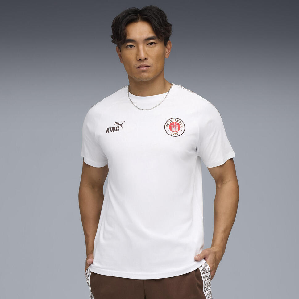 Męska koszulka FC St. Pauli KING PUMA White Espresso Brown