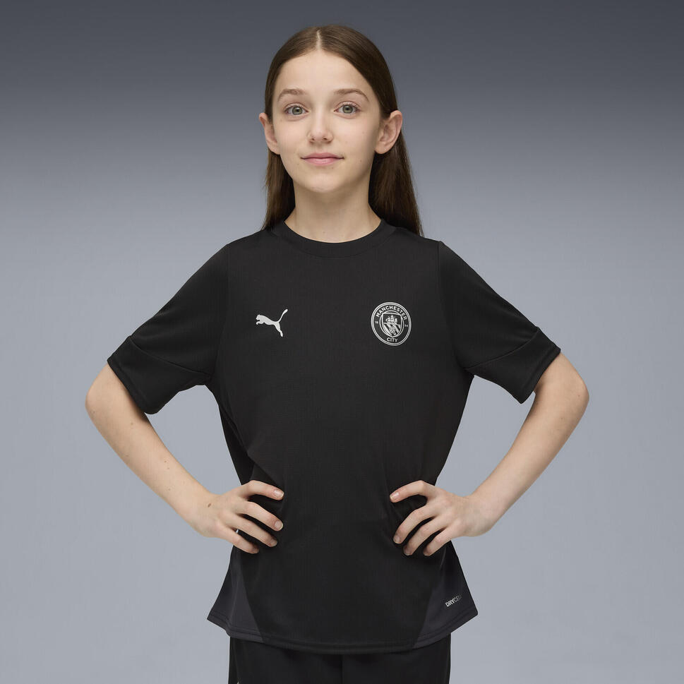 Młodzieżowa koszulka treningowa Manchester City PUMA Black Silver Metallic
