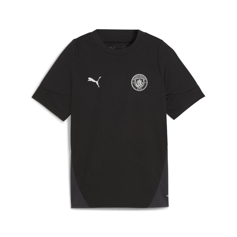 Młodzieżowa koszulka treningowa Manchester City PUMA Black Silver Metallic
