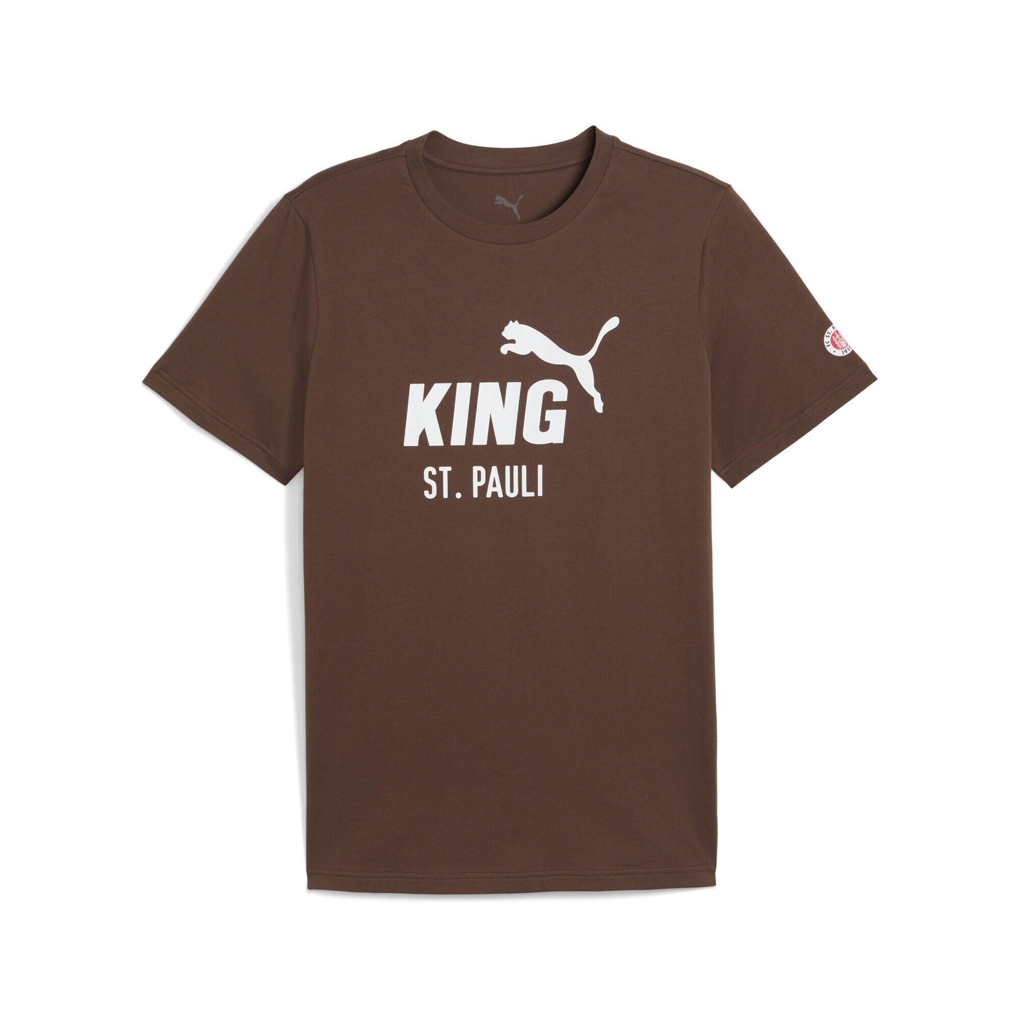 PUMA T-shirt con logo FC St. Pauli KING da uomo PUMA Espresso Brown White