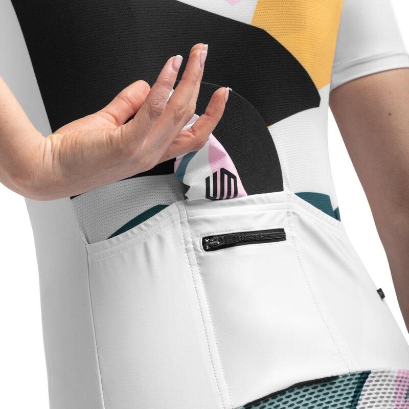 Dámský cyklistický dres s krátkým rukávem M2 Pinerolo Bílá