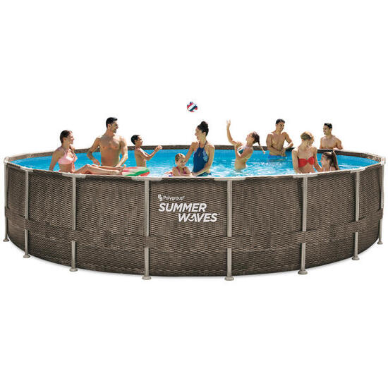 Piscine tubulaire aspect tressé Ø 6,10 x 1,22 m Summer Waves