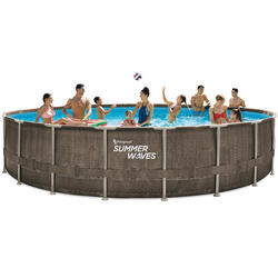 Piscine tubulaire aspect tressé Ø 6,10 x 1,22 m – Summer Waves