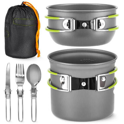 Camping Kochgeschirr Set Besteck Kochset Outdoor Alu Wandern MOUNTAIN GOAT