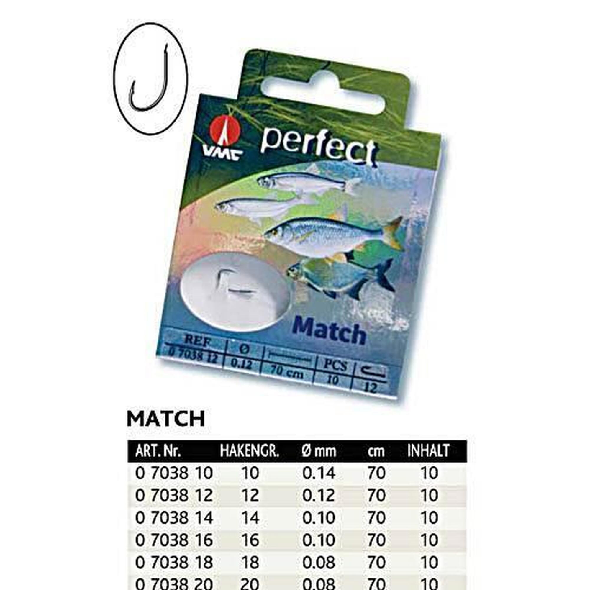 VMC Maggot methode leader loop hook with barb barb with line 10 pcs.
