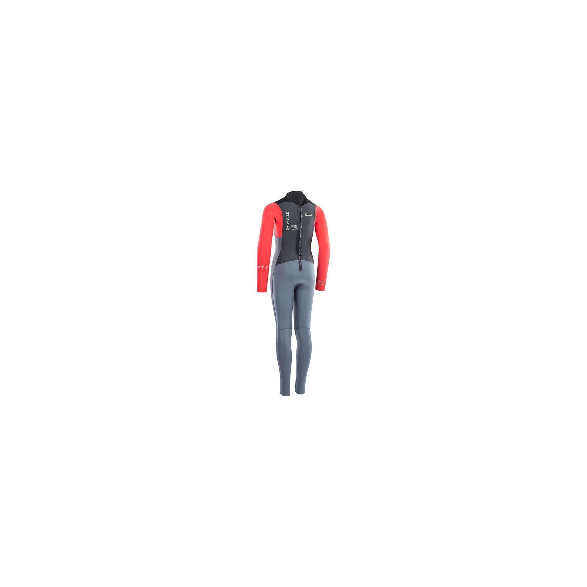 Costum de surfing pentru copii ION Capture 4/3 Back Zip Jr albastru oțel/roșu
