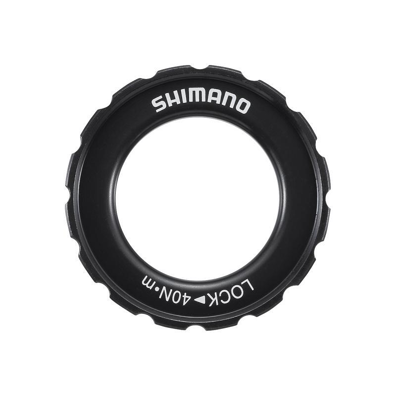 SHIMANO Ghiera di bloccaggio SHIMANO SM-HB20 Centerlock, alluminio nero.