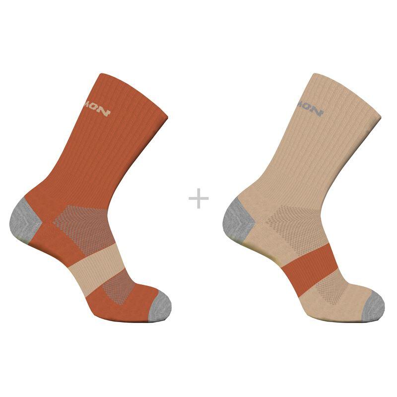 Salomon Calcetines De Running Salomon Evasion Crew 2-pack Naranja 1/1